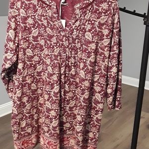 Lucky Brand 1X 3/4 Sleeved Tunic Top